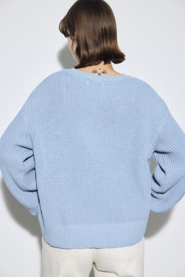 畔編みリラックスニットトップス 詳細画像