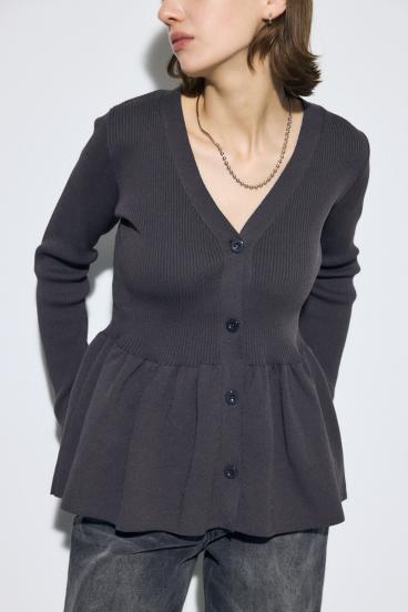 ペプラムカーディガン