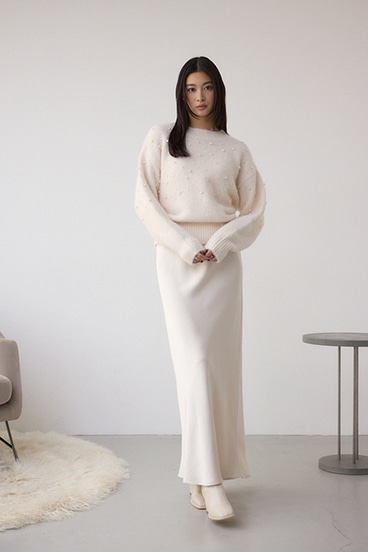 パールビジューニットトップス 詳細画像