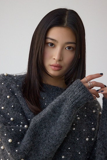 パールビジューニットトップス