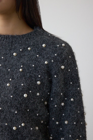 パールビジューニットトップス 詳細画像