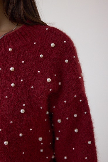 パールビジューニットトップス 詳細画像