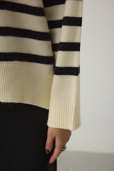 アソートカラーハーフジップニットトップス 詳細画像