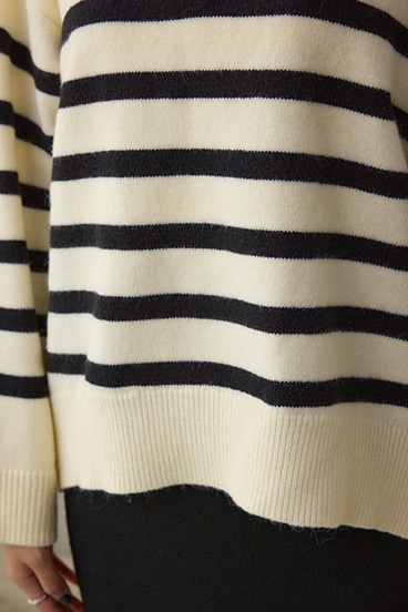 アソートカラーハーフジップニットトップス 詳細画像