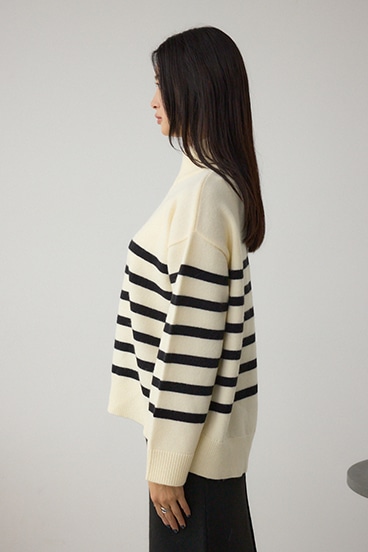 アソートカラーハーフジップニットトップス 詳細画像