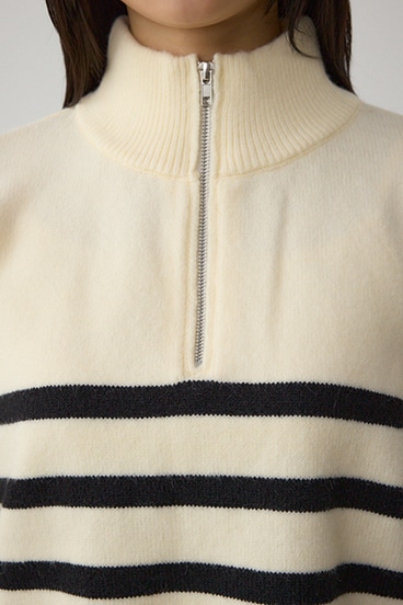 アソートカラーハーフジップニットトップス 詳細画像