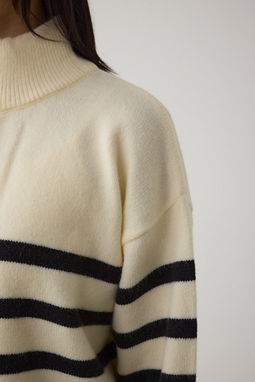 アソートカラーハーフジップニットトップス 詳細画像