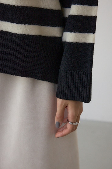 アソートカラーハーフジップニットトップス 詳細画像