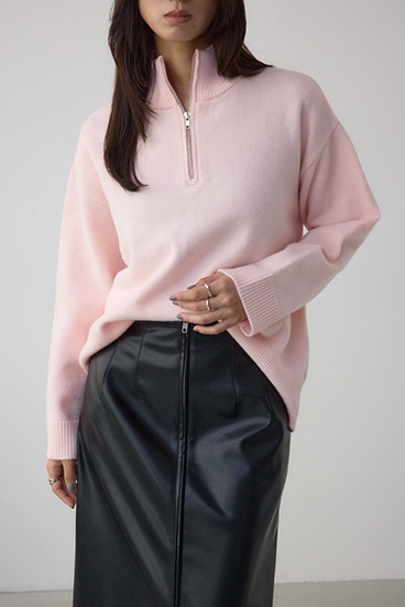 アソートカラーハーフジップニットトップス