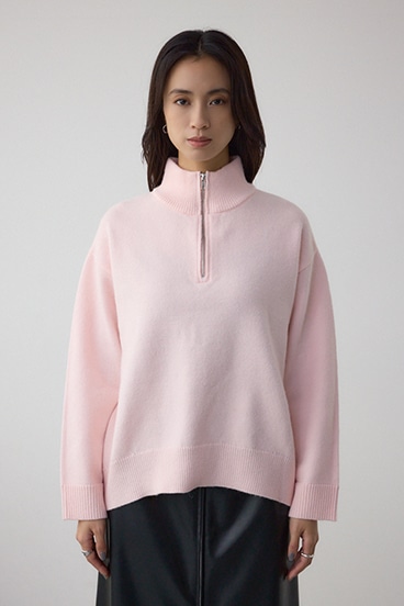 アソートカラーハーフジップニットトップス 詳細画像
