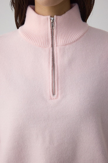 アソートカラーハーフジップニットトップス 詳細画像