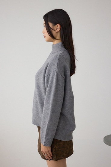 アソートカラーハーフジップニットトップス 詳細画像