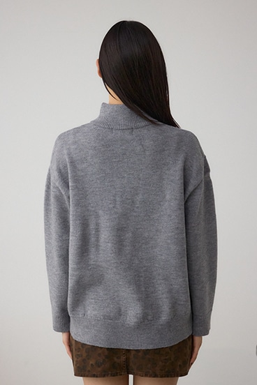 アソートカラーハーフジップニットトップス 詳細画像