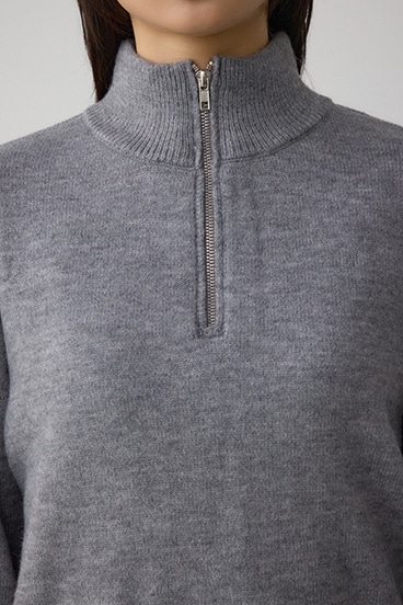 アソートカラーハーフジップニットトップス 詳細画像