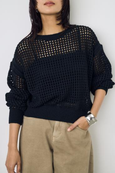 クロップドメッシュニット 詳細画像