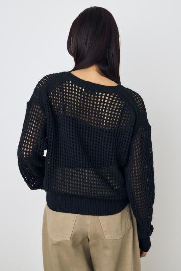 クロップドメッシュニット 詳細画像