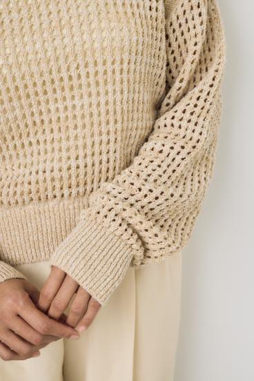 クロップドメッシュニット 詳細画像