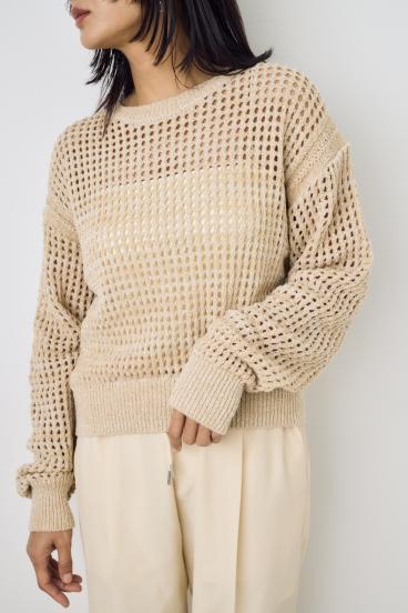 クロップドメッシュニット 詳細画像