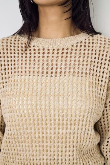 クロップドメッシュニット 詳細画像