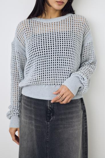 クロップドメッシュニット 詳細画像