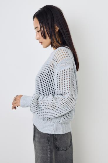 クロップドメッシュニット 詳細画像