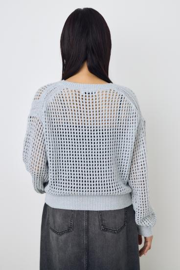 クロップドメッシュニット 詳細画像