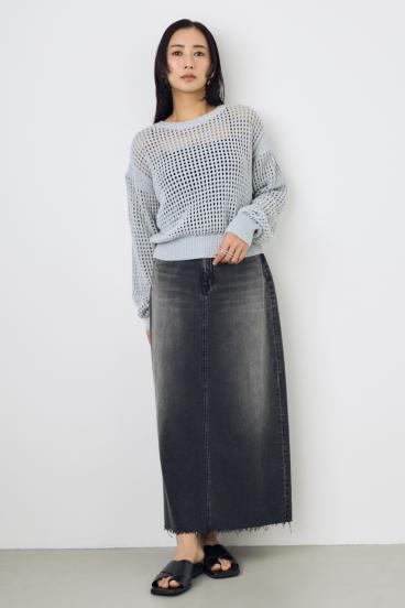 クロップドメッシュニット 詳細画像