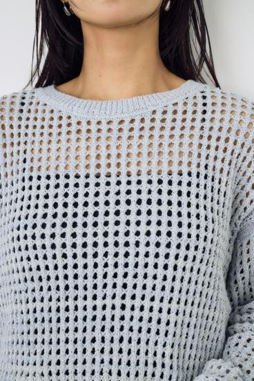 クロップドメッシュニット 詳細画像