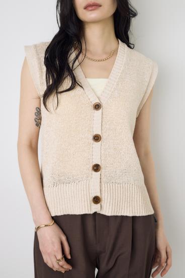 テープヤーンニットジレ 詳細画像