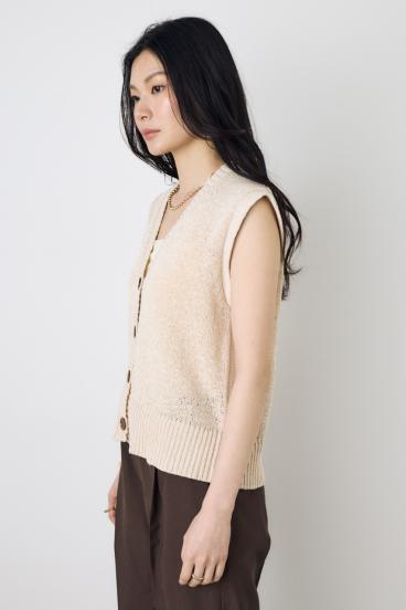 テープヤーンニットジレ 詳細画像