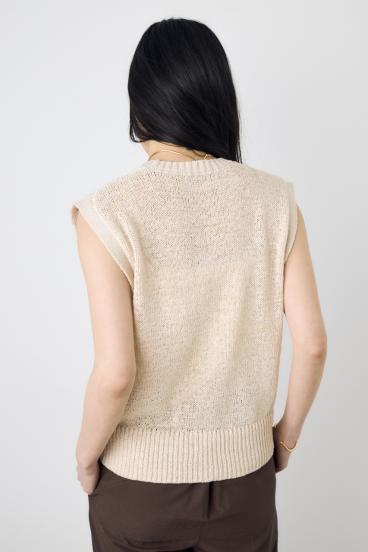 テープヤーンニットジレ 詳細画像