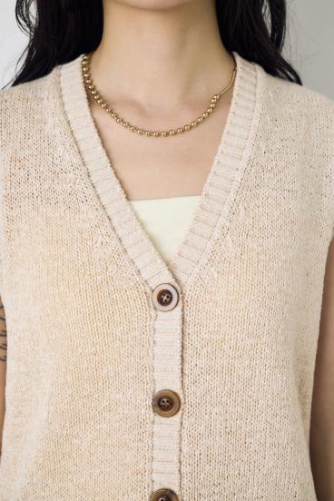 テープヤーンニットジレ 詳細画像