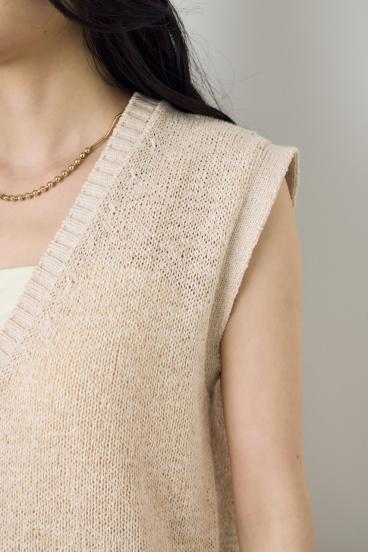 テープヤーンニットジレ 詳細画像