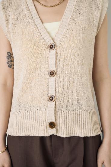 テープヤーンニットジレ 詳細画像