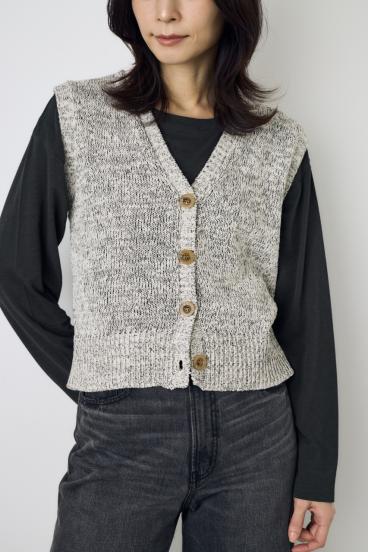 テープヤーンニットジレ 詳細画像