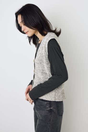 テープヤーンニットジレ 詳細画像