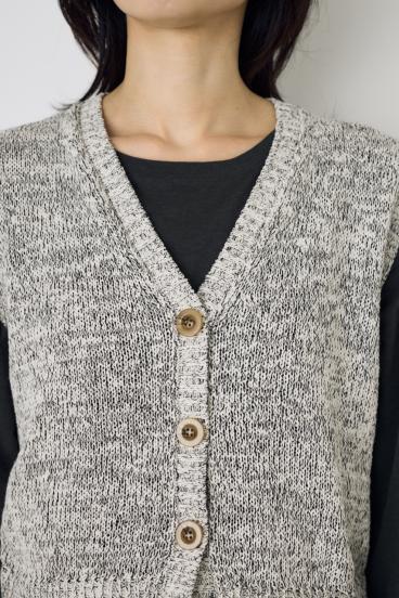 テープヤーンニットジレ 詳細画像