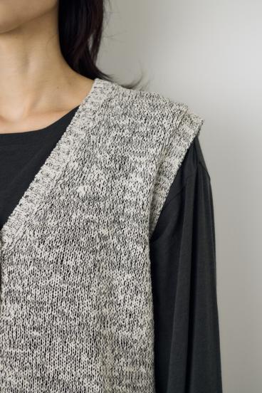 テープヤーンニットジレ 詳細画像