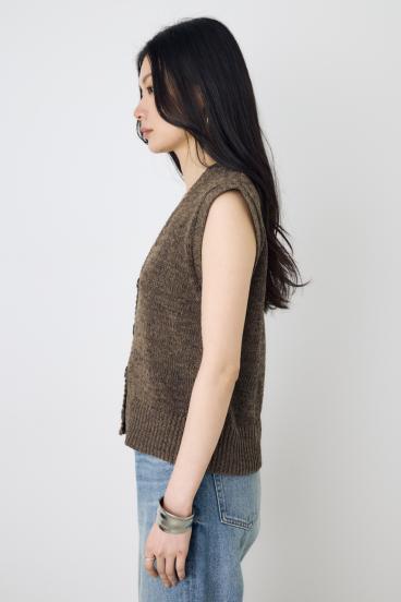 テープヤーンニットジレ 詳細画像