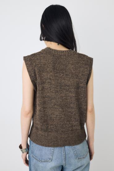 テープヤーンニットジレ 詳細画像