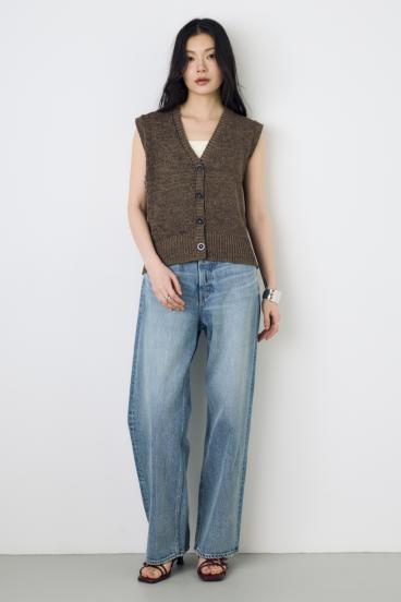 テープヤーンニットジレ 詳細画像