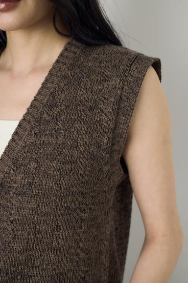 テープヤーンニットジレ 詳細画像