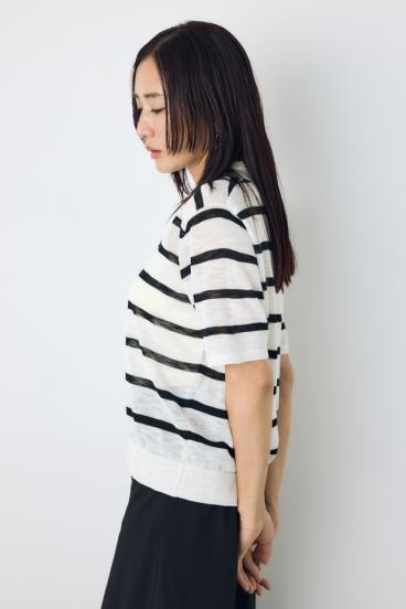 シアーポロニットトップス 詳細画像