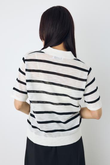 シアーポロニットトップス 詳細画像