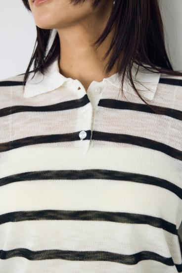 シアーポロニットトップス 詳細画像