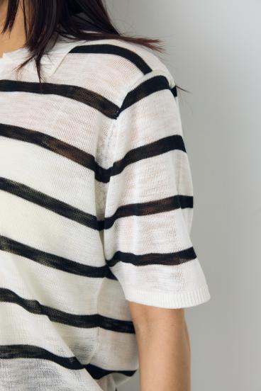 シアーポロニットトップス 詳細画像