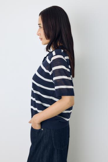 シアーポロニットトップス 詳細画像