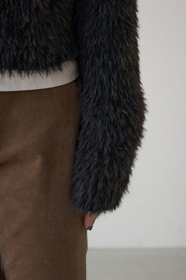 Wジップシャギーニットカーディガン 詳細画像