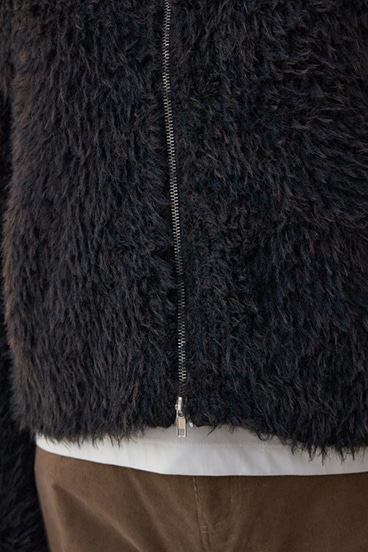 Wジップシャギーニットカーディガン 詳細画像