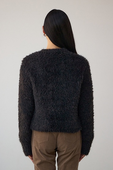 Wジップシャギーニットカーディガン 詳細画像